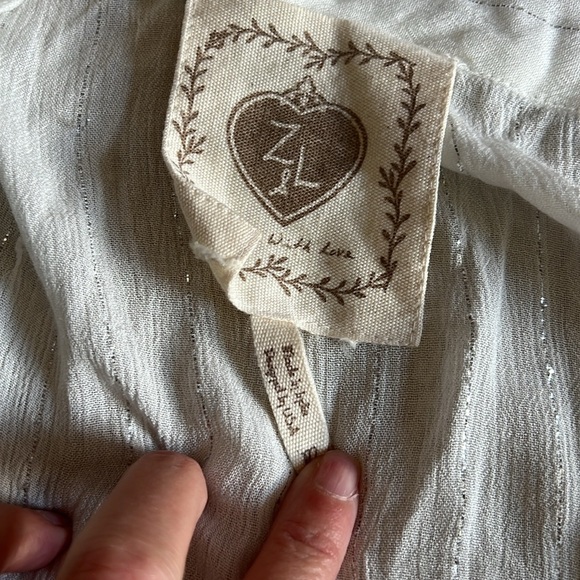 Z and L wrap skirt swim suit cover green ombre white silver stripe size medium - Picture 7 of 8